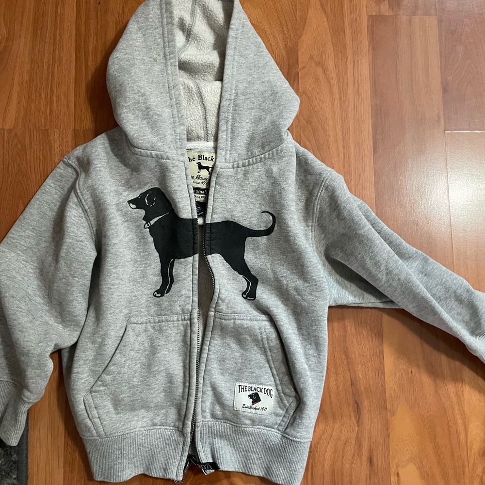 The Black Dog Gray Zip-Up Hoodie with Dog Graphic